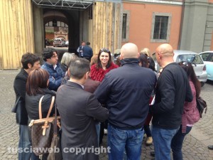Luisa Ciambella con i lavoratori di Esattorie