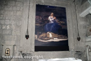 Viterbo - La riproduzione della Pietà di Sebastiano del Piombo a San Francesco