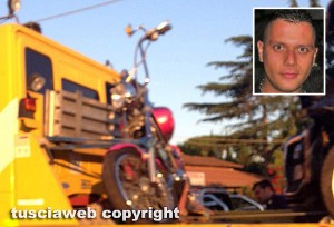 Monte Romano - L'incidente sull'Aurelia Bis - La Yamaha di Valentino Galantuomo