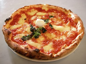 Una pizza margherita