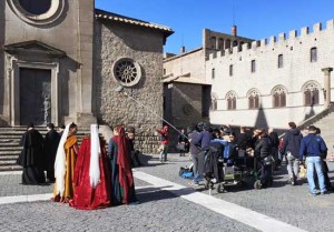Viterbo - I Medici - Le riprese a piazza san Lorenzo