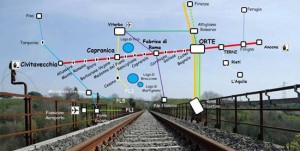Mappa ferroviaria Civitavecchia-Capranica-Orte