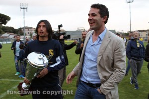 Sport - Calcio - Viterbese - Il presidente Vincenzo Camilli con il capitano Stefano Scardala