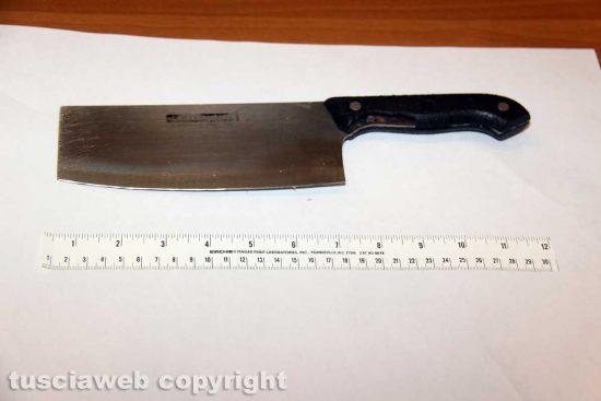 La mannaia sequestrata al 30enne arrestato