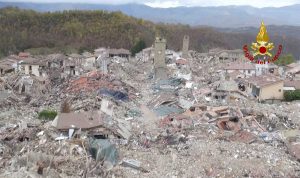 Terremoto - Amatrice vista dall'alto