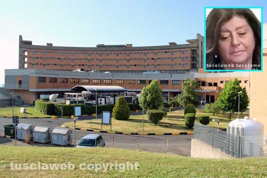 Viterbo - L'ospedale di Belcolle - Nel riquadro Tiziana Riscaldati