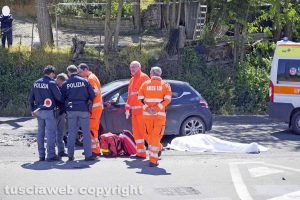 Viterbo - Il frontale in strada Ponte sodo