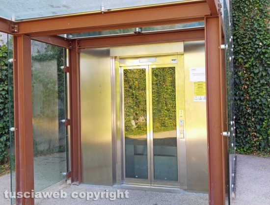 Viterbo - Valle Faul - L'ascensore verso il Sacrario