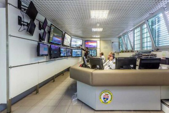 La centrale operativa dell’istituto di vigilanza privata