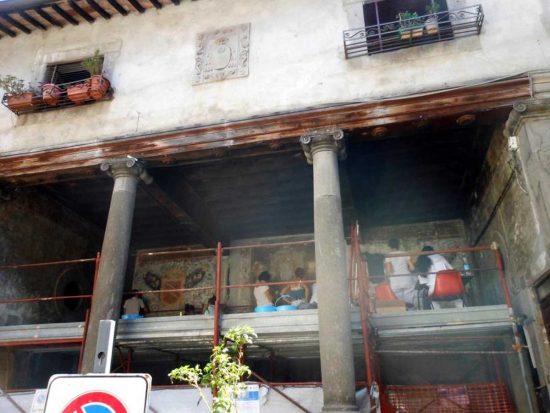 Gli affreschi al palazzo del Gallo a Bagnaia
