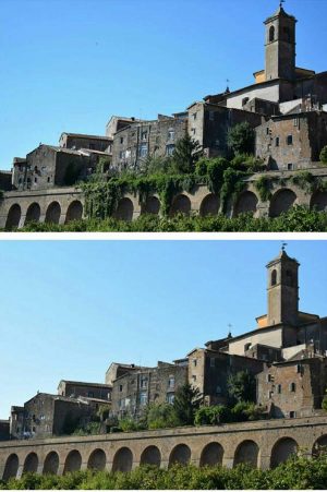 Vetralla - Via del Cimitero vecchio prima e dopo gli interventi