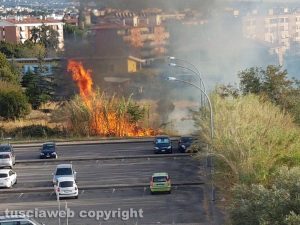 Viterbo - Incendio a Santa Barbara