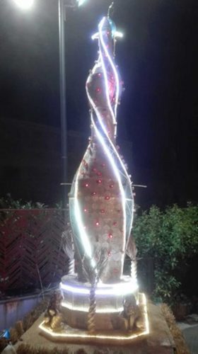 La macchina di santa Rosa realizzata in grano per la festa di Foglianise