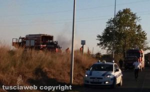 Montalto di Castro - Nuovo incendio vicino l'Aurelia