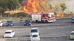 Viterbo - Incendio a Santa Barbara