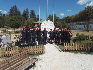 Il nucleo di protezione civile dell'associazione nazionale Carabinieri ad Amatrice 