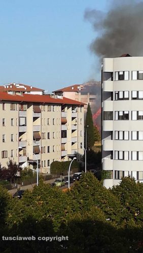 Viterbo - Incendio a Santa Barbara