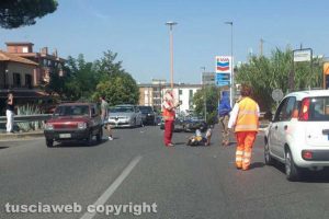 Viterbo - l'incidente in via Rossini 