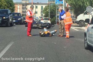 Viterbo - l'incidente in via Rossini 