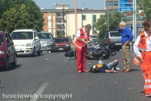 Viterbo - l'incidente in via Rossini 