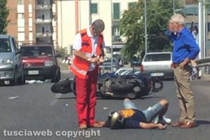 Viterbo - l'incidente in via Rossini 
