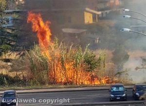 Viterbo - Incendio a Santa Barbara