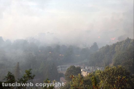 Incendio tra Farnese e Ischia di Castro