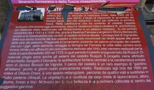 Vignanello - Il vecchio cartello informativo su castello Ruspoli