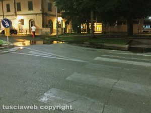Viterbo - Irrigatori divelti in viale Trento