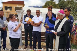 Lux Rosa parte da Amatrice coi messaggeri dopo la cerimonia di benedizione 