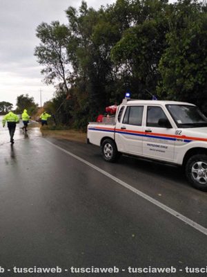 Tarquinia - Al lavoro sia la protezione civile comunale e i vigili del fuoco