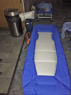 Aeroporto di Charlotte - L'acca,mpamento per la notte
