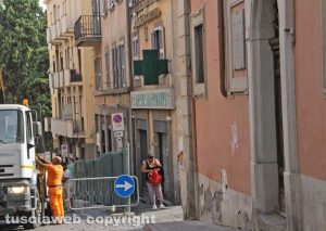 Viterbo - Via Cairoli - Riaperto il cantiere