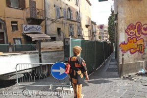 Viterbo - Via Cairoli - Riaperto il cantiere