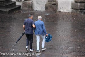 Giulio Marini e Giovanni Arena a piazza del Comune