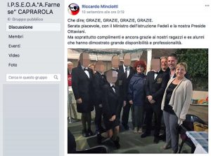 La foto pubblicata dal prof pubblicati dopo la festa del Pd