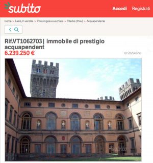 Il castello di Torre Alfina in vendita su Subito.it