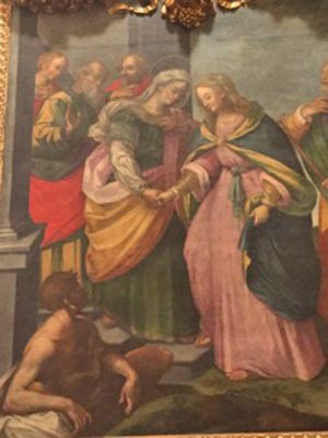 Vallerano - Il dipinto la Visitazione - Elisabetta riceve la visita di Maria 