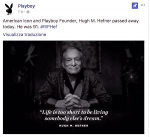 Huge Hefner - Il post di Playboy