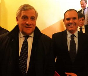 Antonio Tajani con Sergio Caci