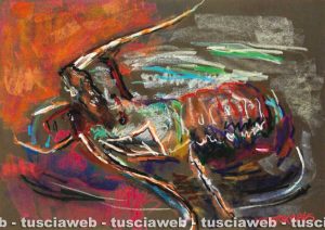 Aragosta 1995 - Una delle opere di Rudolf Kortokraks rubate a Tuscania