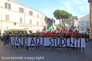 La manifestazione degli studenti