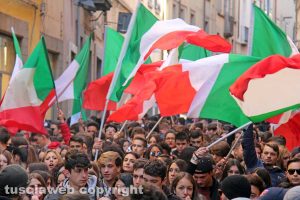 La manifestazione degli studenti