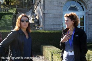Bagnaia - Villa Lante - L'assessore Perà con la produzione 