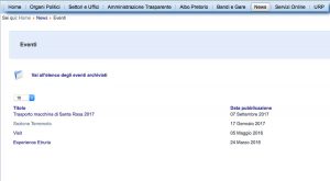 Il sito internet del comune di Viterbo