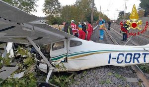L'ultraleggero precipitato sui binari tra Roma e Gallese