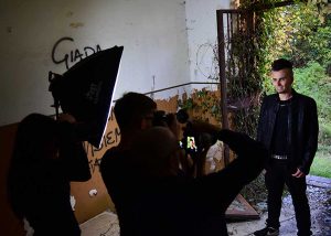 Un momento dello shooting