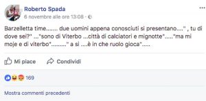 La barzelletta sul profilo Facebook di Roberto Spada