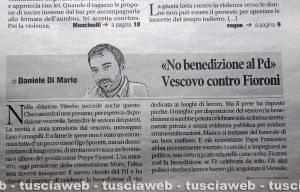 Giuseppe Fioroni si infuria con il vescovo di Viterbo - La notizia sul Tempo
