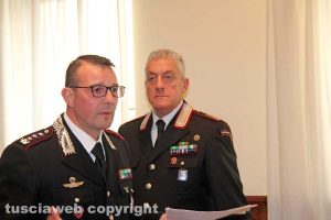 I comandanti Giuseppe Palma e Maurizio Iannaccone alla presentazione del calendario 2018 dell'Arma dei carabinieri
